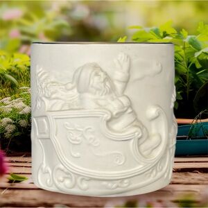 Lenox Santa Sleigh Embossed Ceramic Votive Candle holder